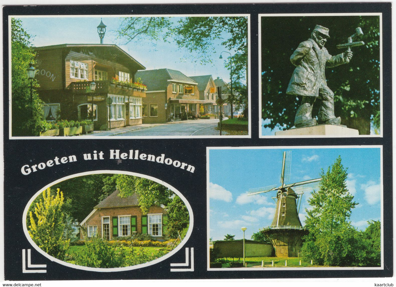 Groeten Uit Hellendoorn - Klepperderk, Molen, Restaurant 'De Kroon' - (Overijssel - Nederland) - Nr. L 6691 - Hellendoorn