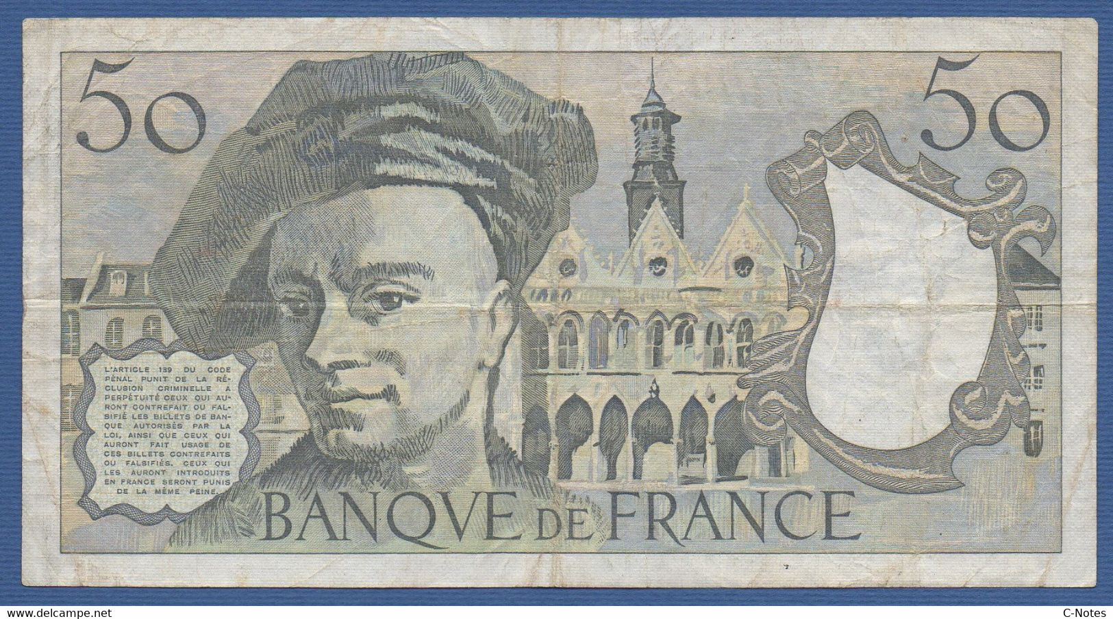 FRANCE - P.152a – 50 Francs  ''Quentin De La Tour'' 1979 Circulated Serie D.14 701263 - 50 F 1976-1992 ''quentin De La Tour''