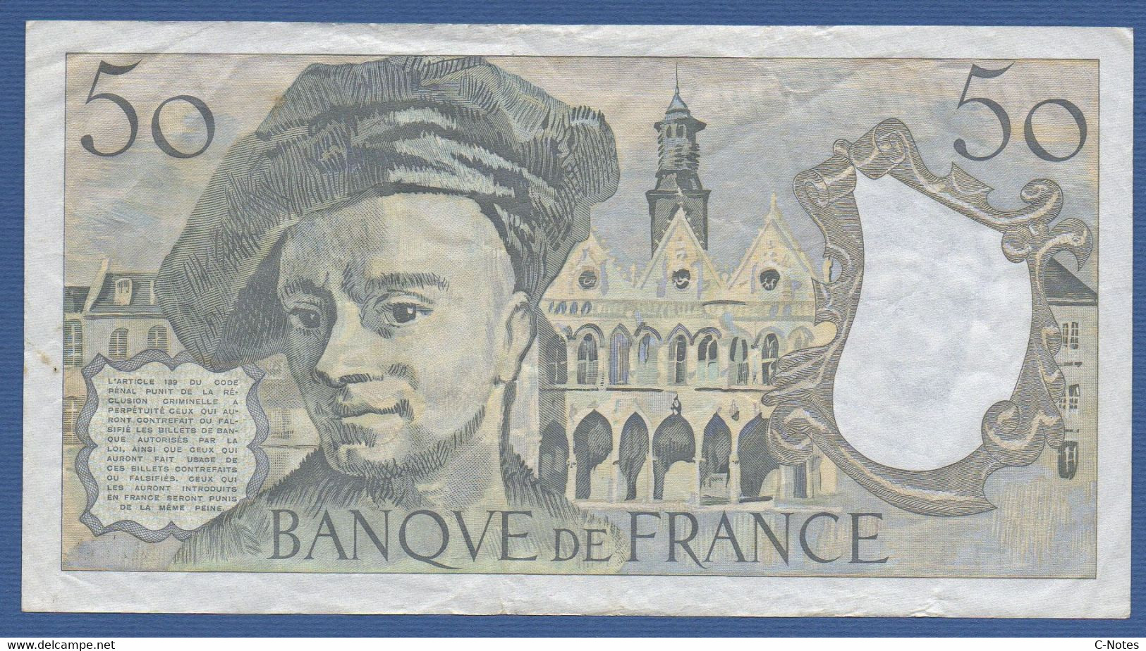 FRANCE - P.152f – 50 Francs  ''Quentin De La Tour'' 1992 Circulated Serie M.73 379192 - 50 F 1976-1992 ''quentin De La Tour''