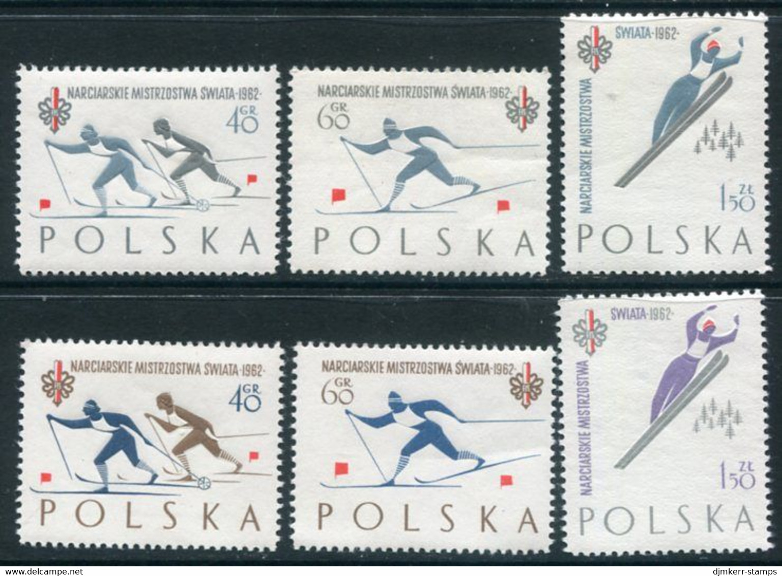 POLAND 1962 Skiing Championship  MNH / **  Michel 1294-99 - Ongebruikt