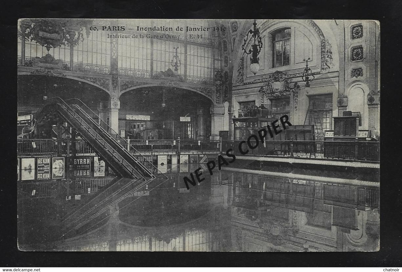 PARIS    Gare D Orsay - Überschwemmung 1910