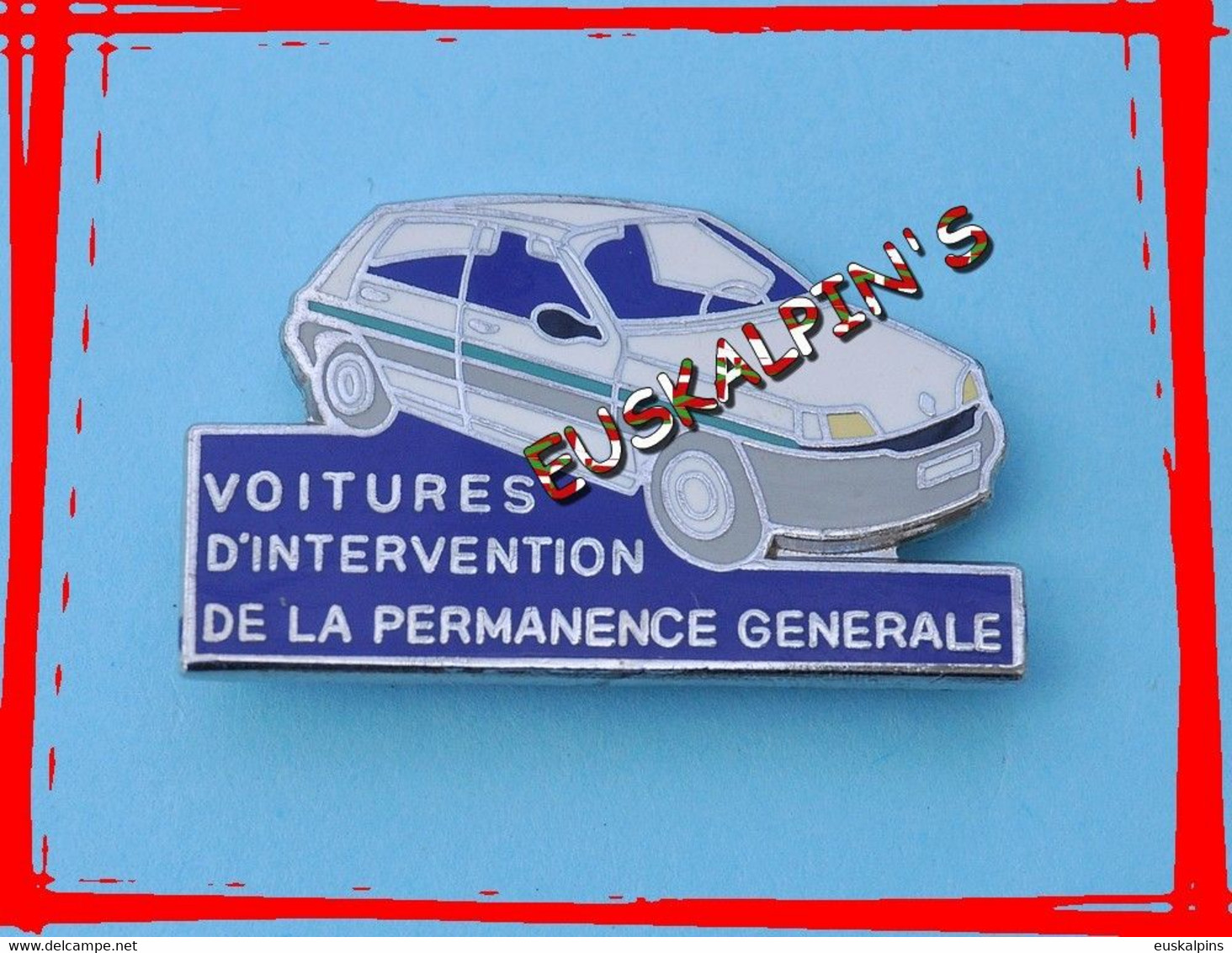 Pin's RENAULT CLIO , RATP, Véhicule D'intervention De La Permanence Générale, EGF - Renault