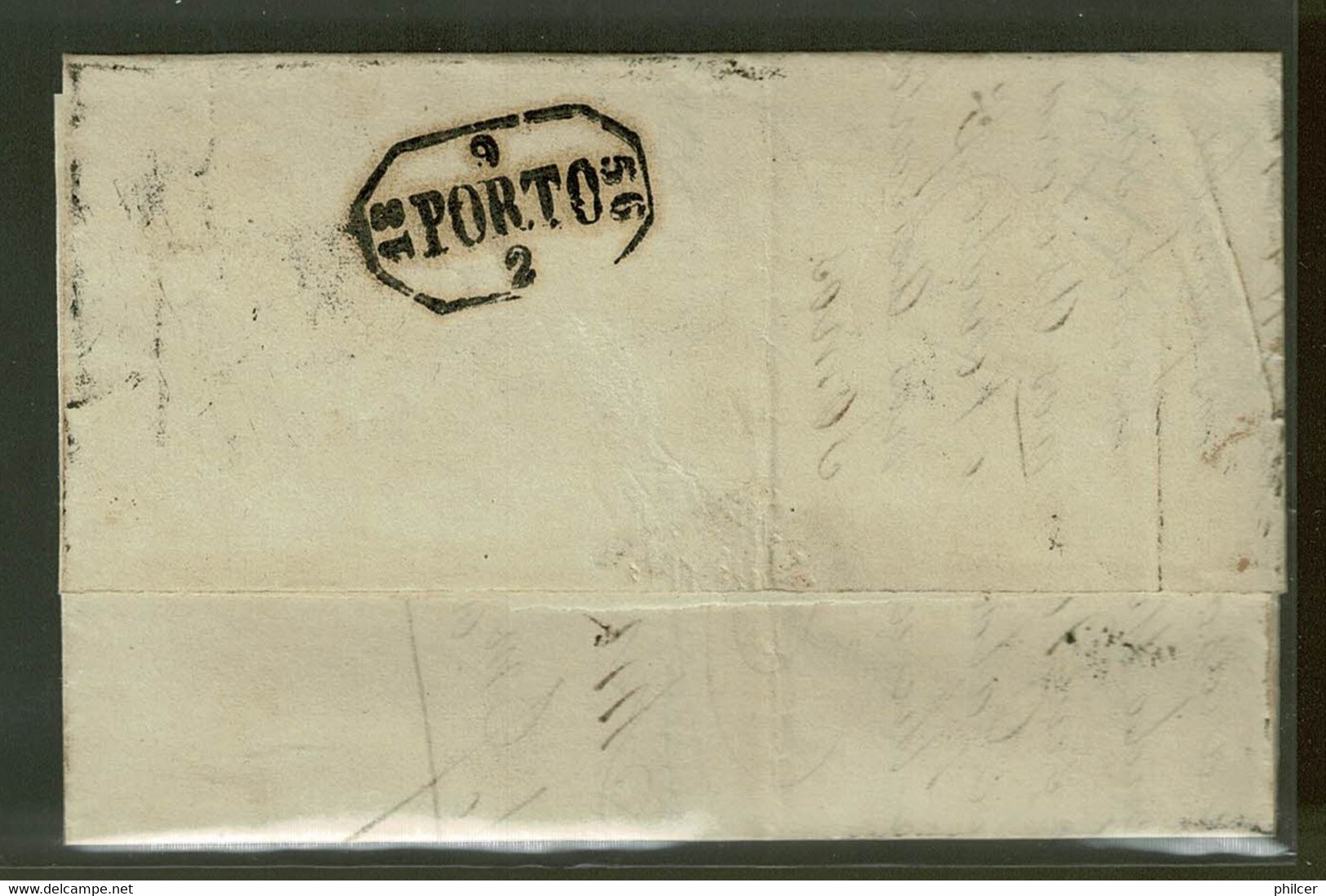 Portugal, 1856, # 7, Lisboa-Valença - Lettres & Documents