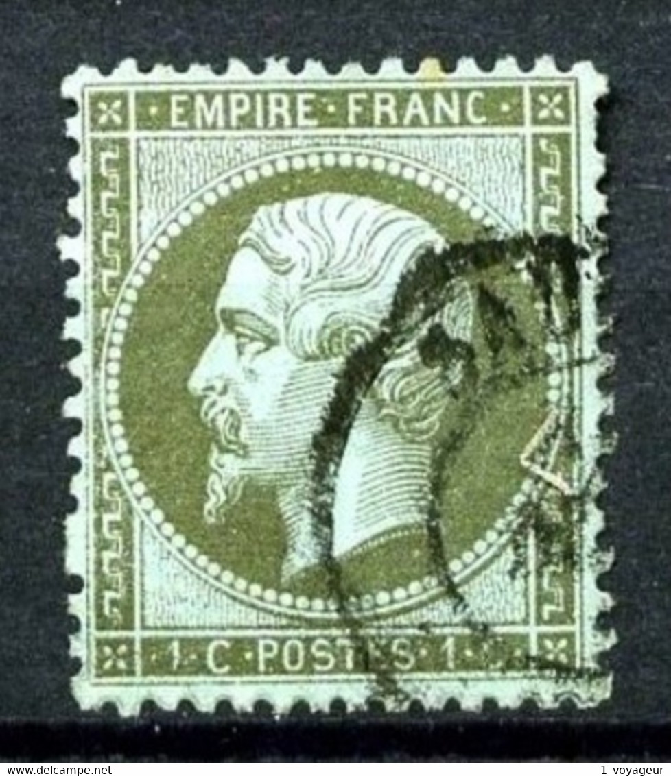 19 - 1c Olive Empire Dentelé - Oblitéré. - 1862 Napoléon III.