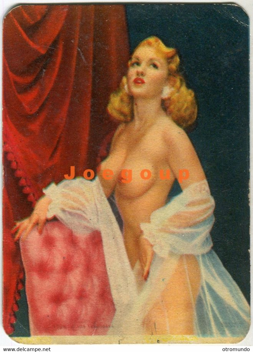 Pocket Calendar Almanaque De Bolsillo Sensual Naked Nude Woman Pin-up Girl 1959 Advertising Ryalsche Compresores - Petit Format : 1941-60