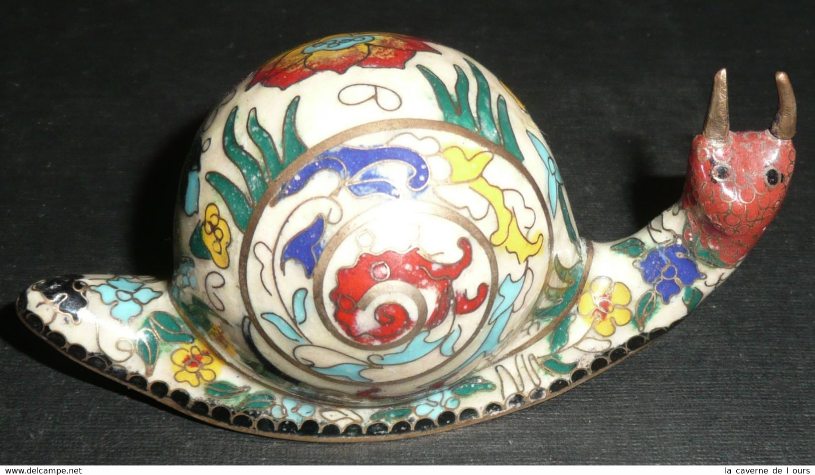 Rare Escargot En Laiton émaillé, émaux Cloisonnés, émail, Cagouille, Cloisonné - Autres & Non Classés