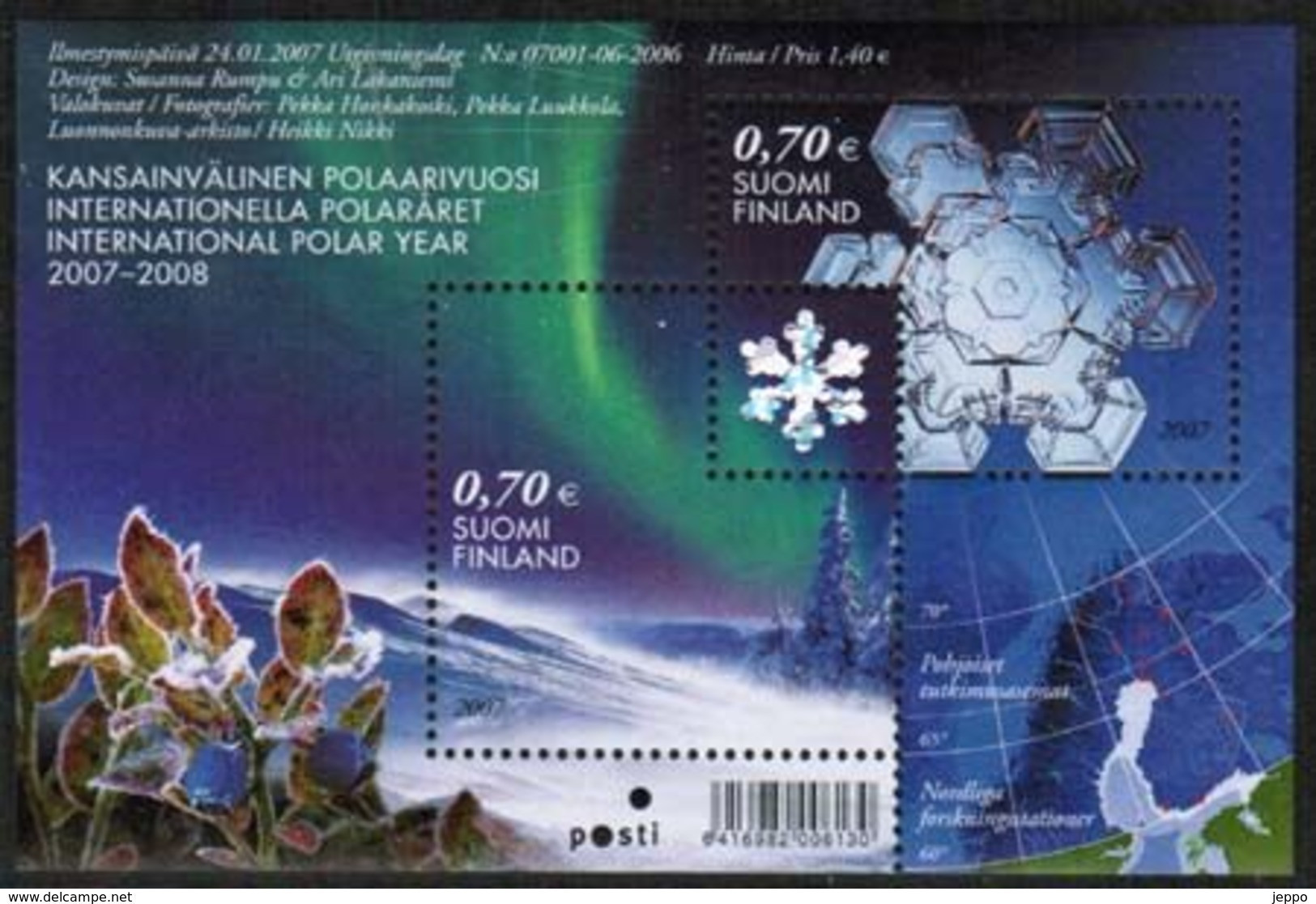 2007 Finland Michel Block 42 Int. Polar Year  MNH **. - Blocks & Kleinbögen