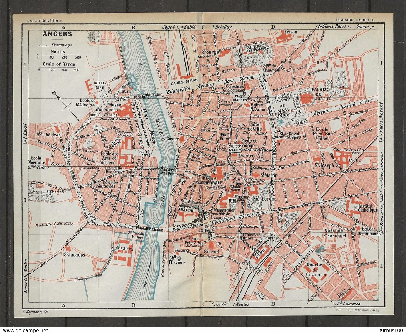 CARTE PLAN 1930 - ANGERS - CIRQUE - ÉCOLE DE MÉDECINE - PRISON - THÉATRE - CHAPELLE DE L'ESVIERE - Cartes Topographiques