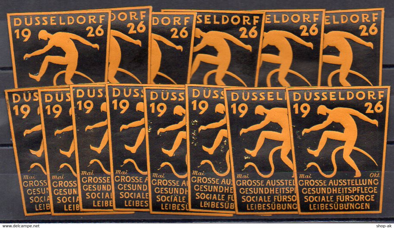 DP332/ 14 X Reklamemarke Vignette Düsseldorf Ausstellung 1926 Gesolei - Altri & Non Classificati