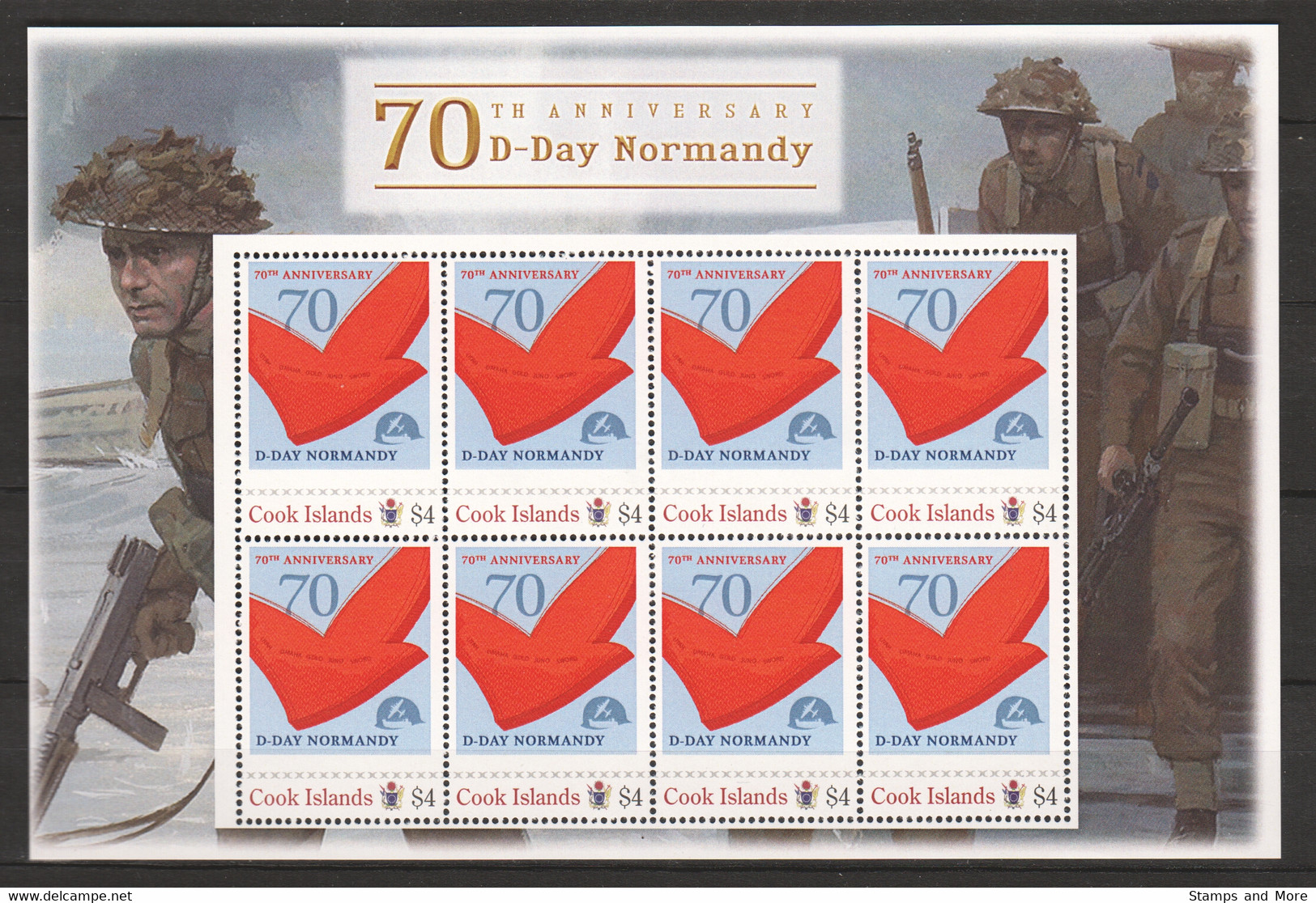 Cook Islands - MNH Sheet (1) - 70 YEARS ANNIVERSARY D-DAY - NORMANDY - Seconda Guerra Mondiale