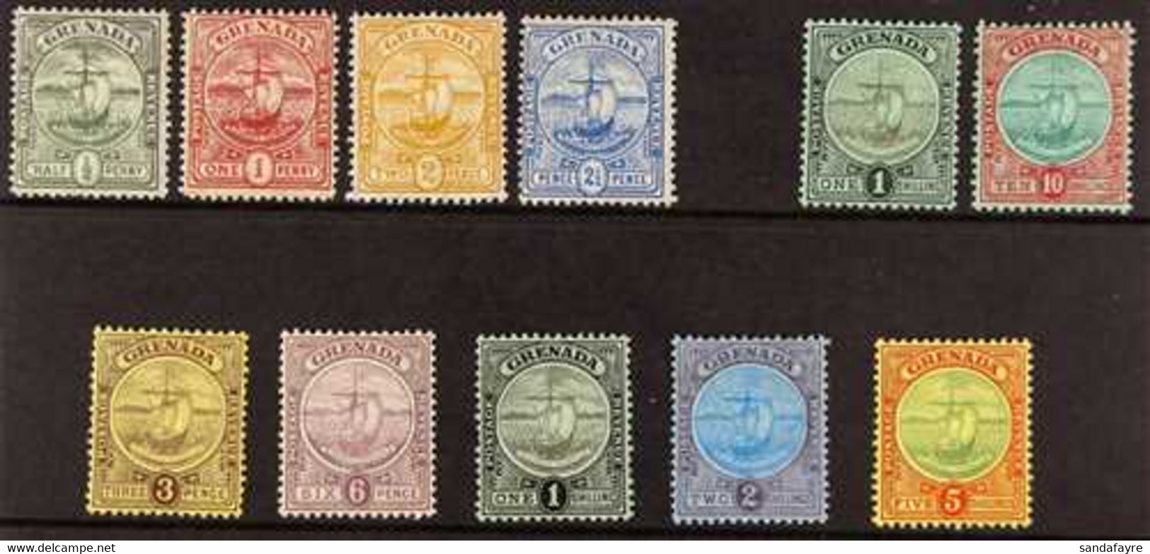 1906 - 11 Badge Of The Colony 1906 MCA Wmk, 1908 CA Wmk & 1908-11 MCA Wmk Sets Complete, SG 77/88, Very Fine Mint. (11 S - Grenada (...-1974)