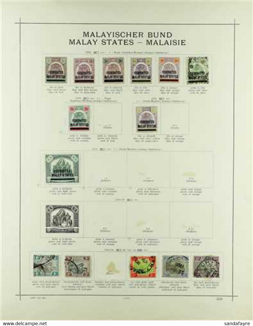 FEDERATED MALAY STATES 1900-1922 COLLECTION On Pages, All Different Mint & Used Stamps, Includes 1900 Opts On Negri Semb - Andere & Zonder Classificatie