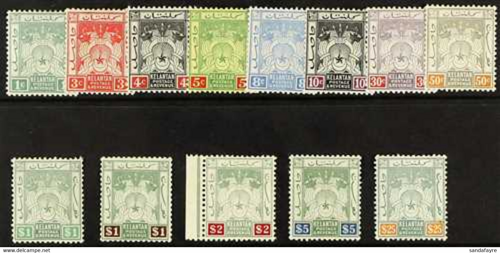 KELANTAN 1911-15 Complete Set, SG 1/12, Very Fine Mint. (13 Stamps) For More Images, Please Visit Http://www.sandafayre. - Andere & Zonder Classificatie