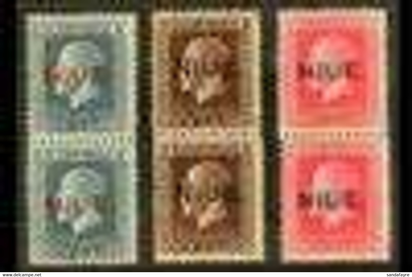 1917-21 2½d, 3d, And 6d Mixed Perf Vertical Pairs, SG 28b/30b, Never Hinged Mint. (3 Pairs) For More Images, Please Visi - Niue