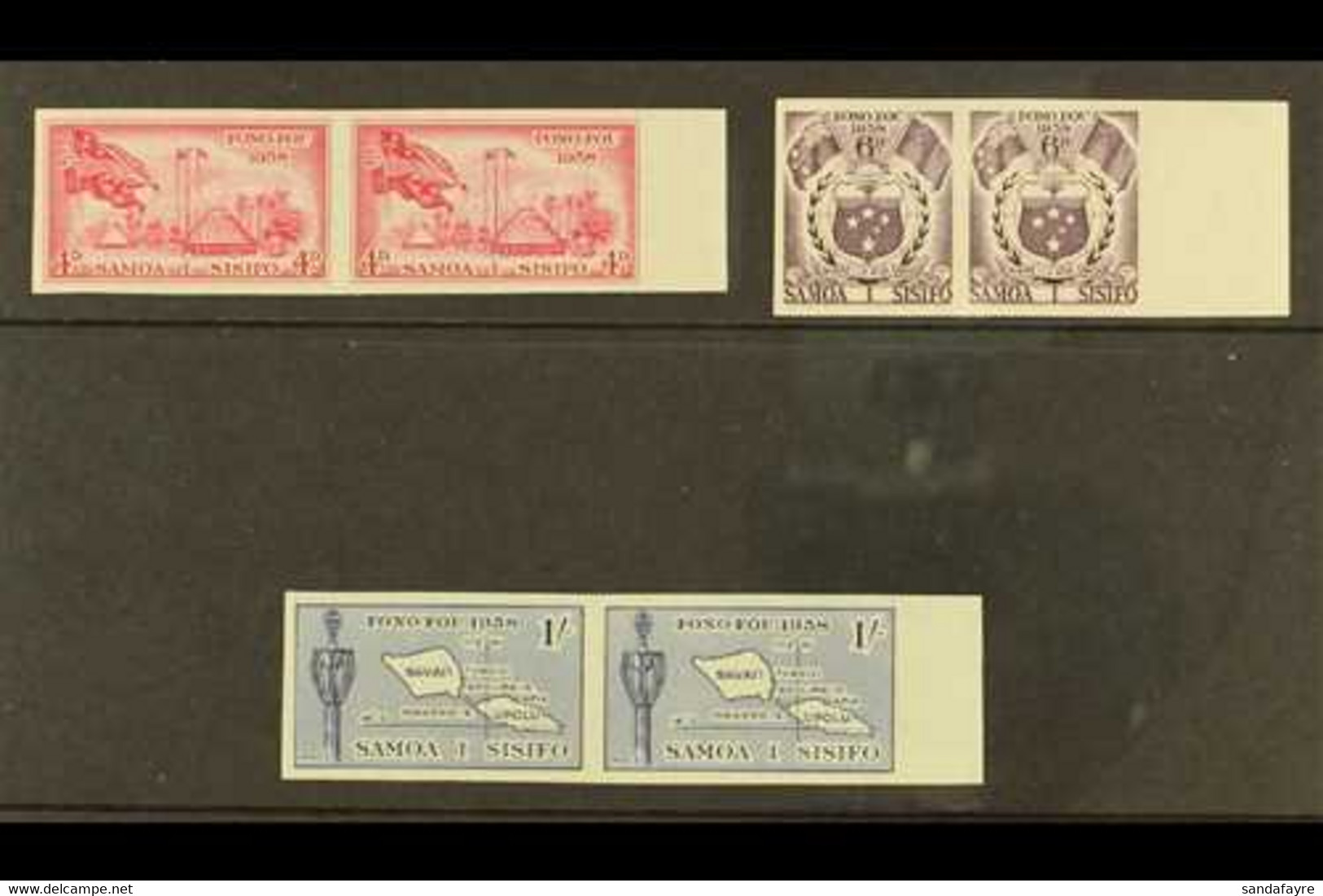 1958 Inauguration Of Samoan Parliament Set, SG 236/38, In IMPERF PAIRS, Very Fine Never Hinged Mint. (3 Pairs) For More  - Samoa