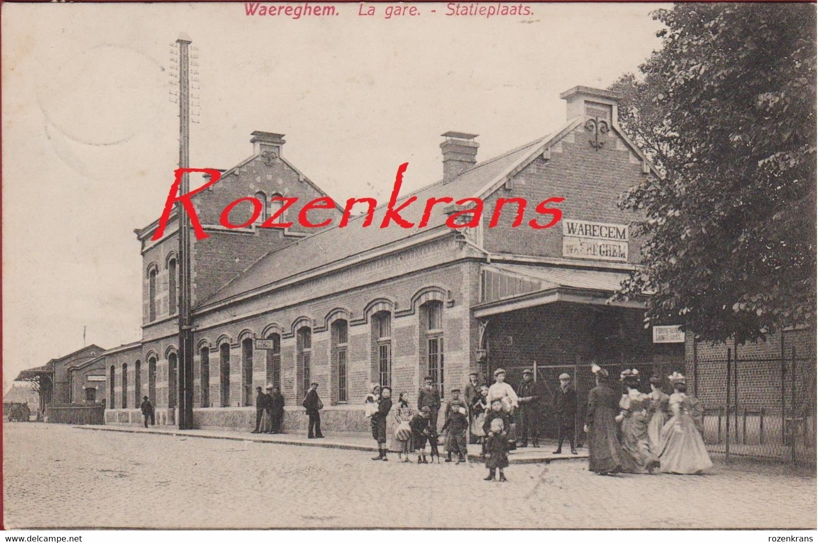 Waereghem Waregem La Gare Statieplaats De Statie Station Geanimeerd (En Très Bon état) (In Zeer Goede Staat) - Waregem