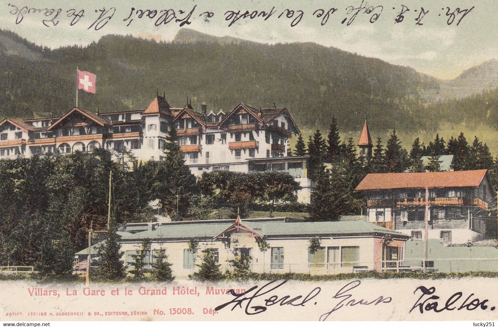 Suisse - Hôtel - Villars - Grand Hôtel  - Circulée 22/11/1905 - Villars-les-Moines