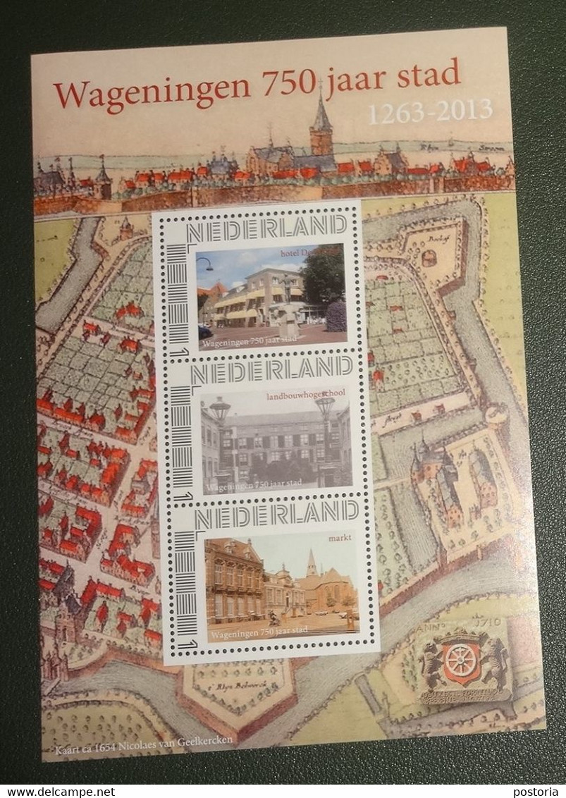 Nederland - NVPH - 2751-D-44 - Velletje 3 Zegels - 2013 - Persoonlijk Postfris - Wageningen - 750 Jaar - Stad - Timbres Personnalisés