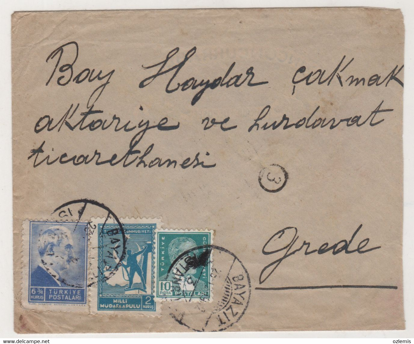 TURKEY -ISTANBUL  TO GEREDE 1942 ,USED  COVER - Covers & Documents