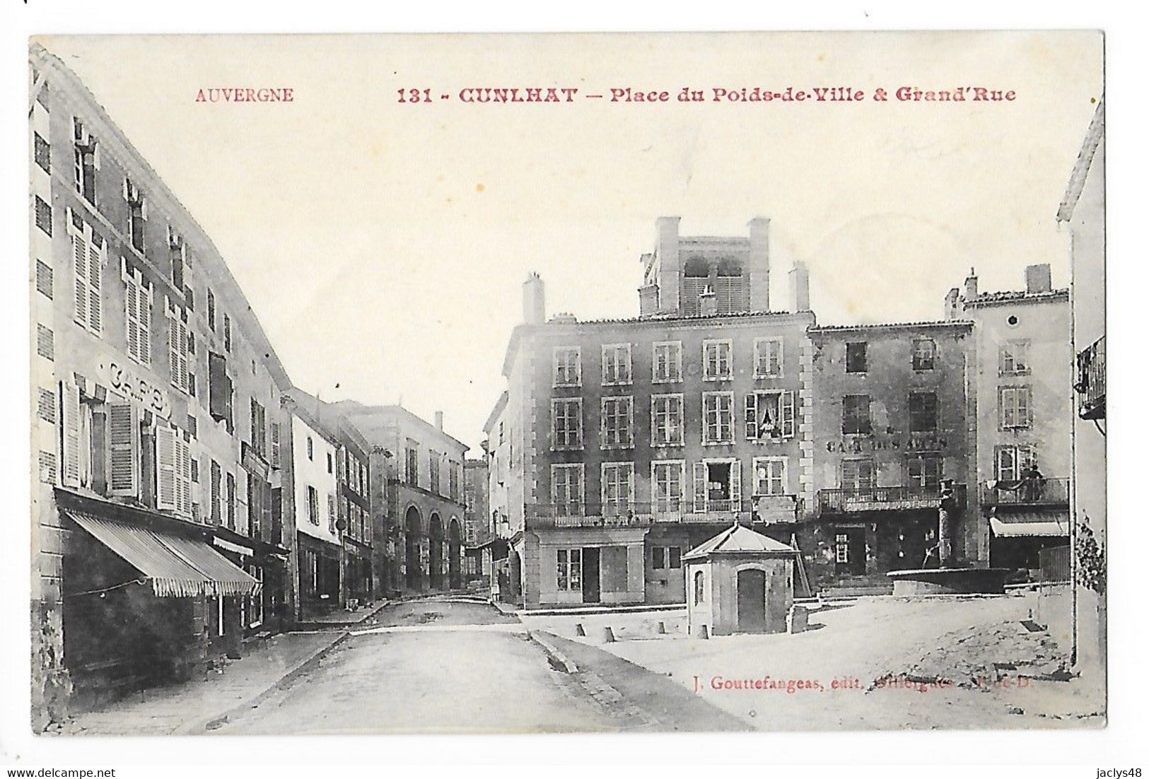 CUNLHAT  (cpa 63)  Place Du Poids De Ville T Grand'rue   -  L 1 - Cunlhat
