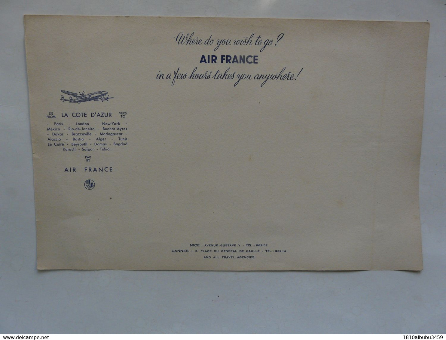 VIEUX PAPIERS - BUVARD GEANT ( 24,5 X 38,5 Cm) : AIR FRANCE - Elektrizität & Gas