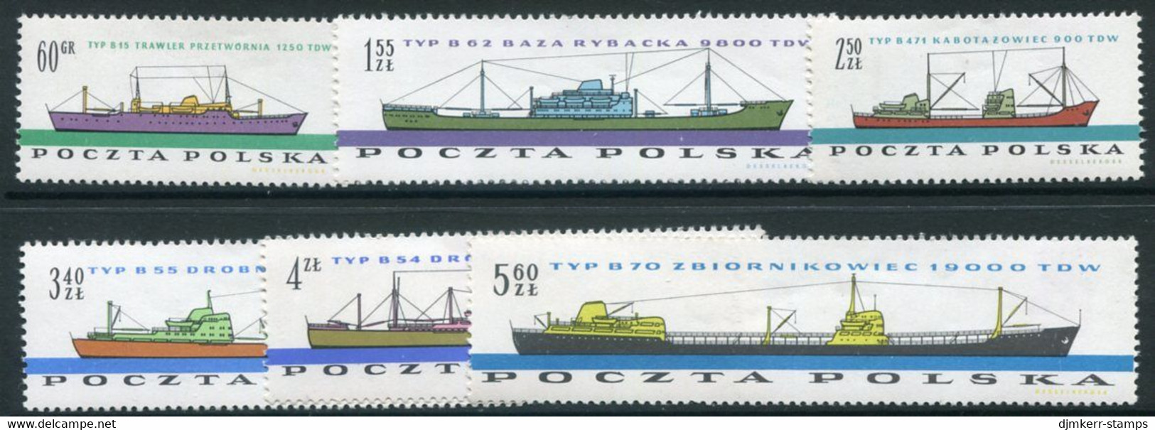 POLAND 1961 Shipbuilding  MNH / **.  Michel 1238-43 - Unused Stamps