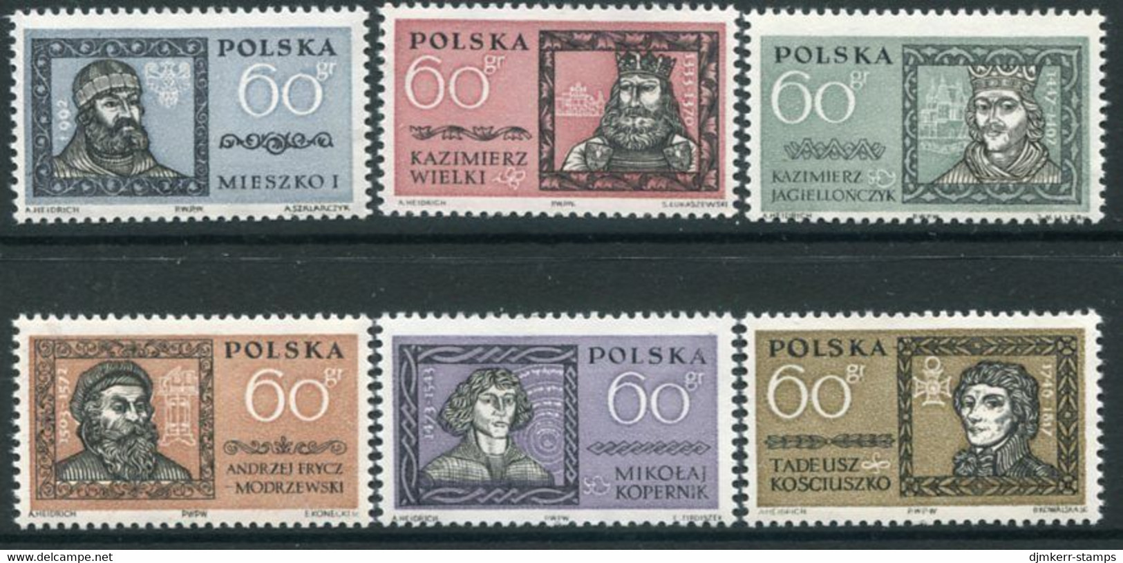 POLAND 1961 Personalities I  MNH / **.  Michel 1232-37 - Unused Stamps