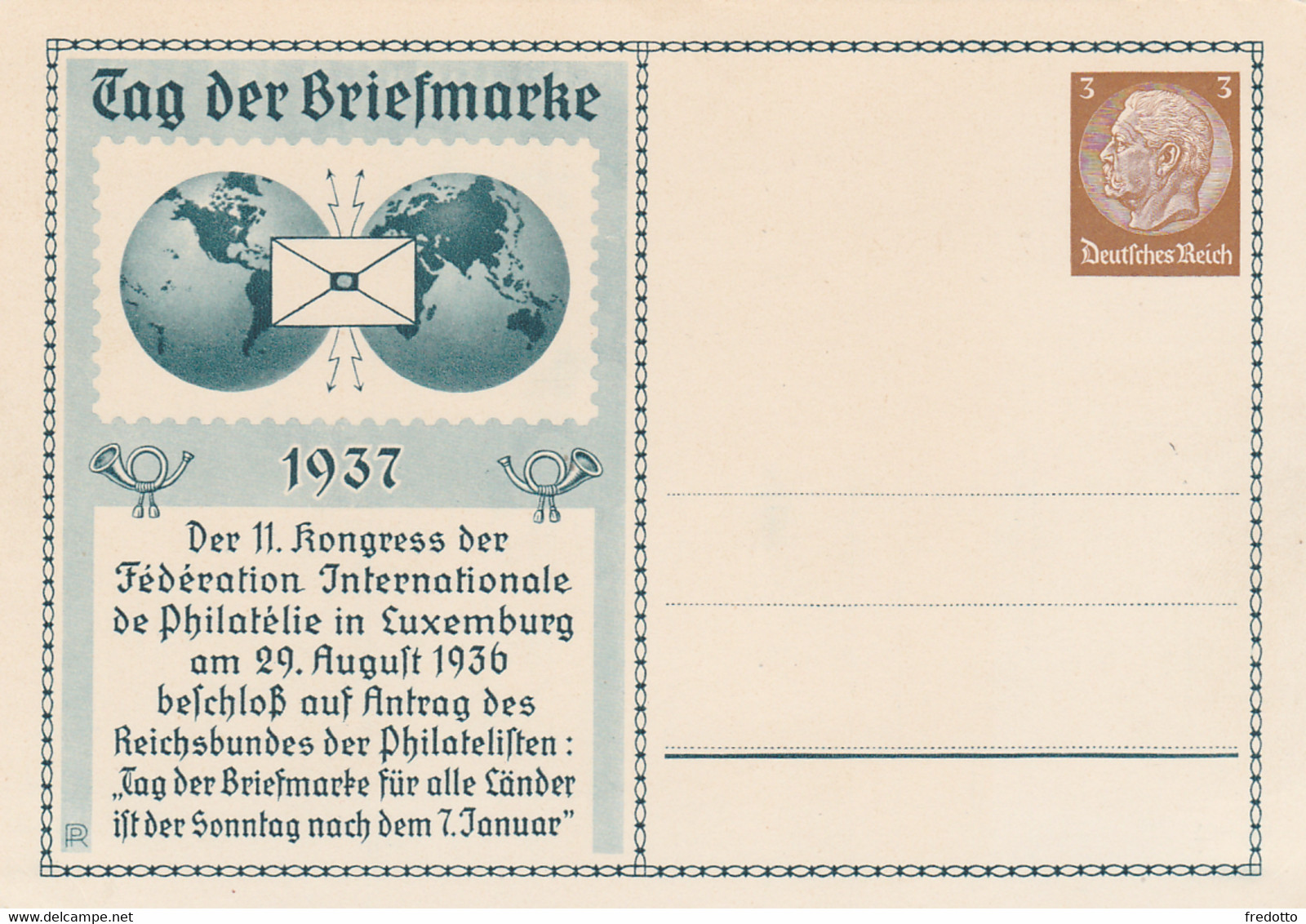 D. Reich-Tag Der Briefmarke 1937 - Covers & Documents