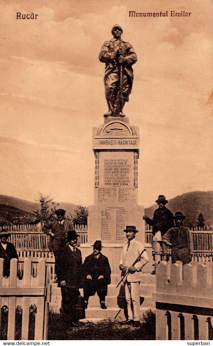 RUCAR - MUSCEL / ARGES : MONUMENTUL EROILOR - FOTO SCHNEIDER / BRAN & I. BUSUIOCESCU / RUCAR ~ 1924 - RRR !!! (ai127) - Roemenië