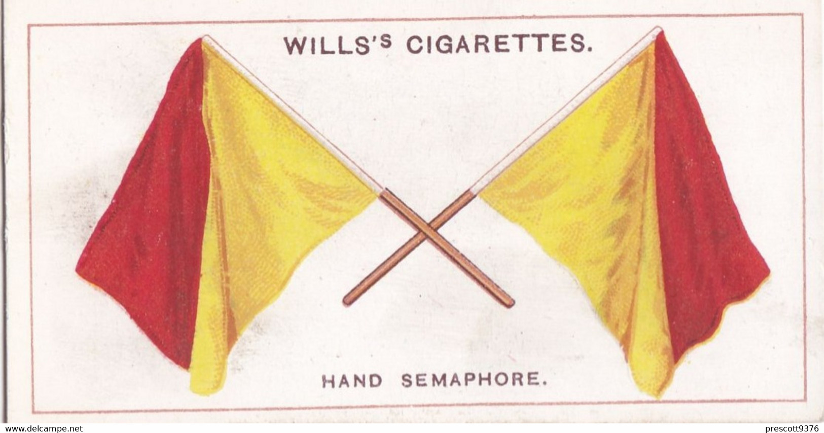 30 Hand Semaphore - Signalling Series 1911 - Wills Cigarette Card - Original Antique - Alphabet - Military - Navy - Wills