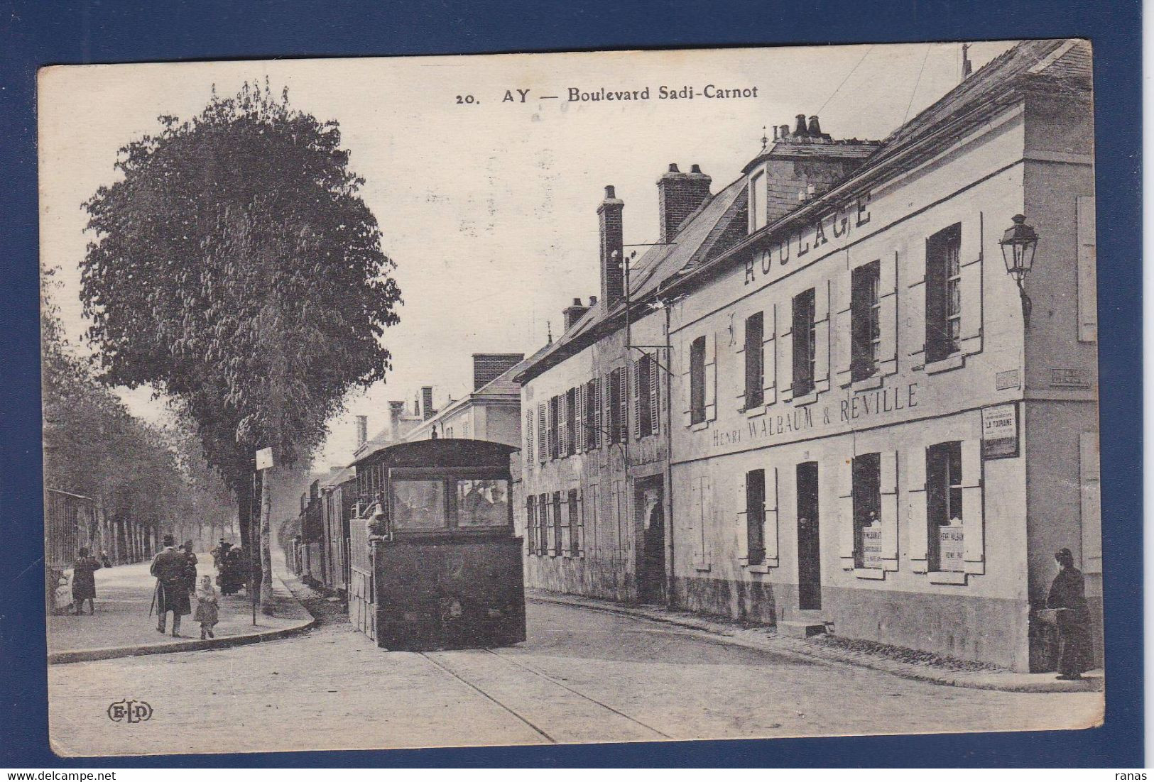 CPA [51] Marne > Ay En Champagne Train Tramway écrite - Ay En Champagne