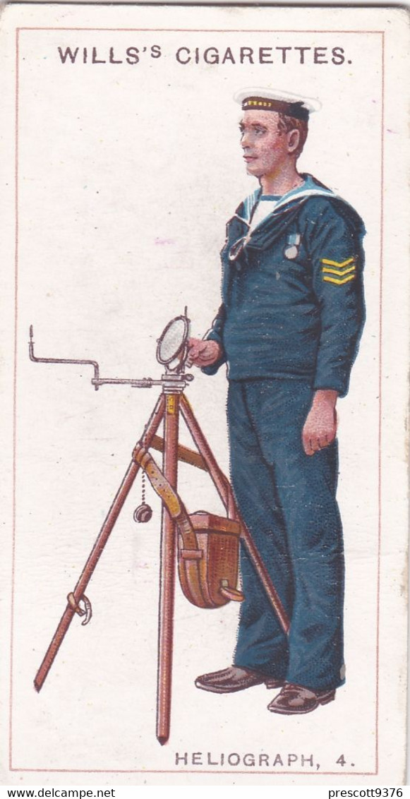 47 Heliograph  - Signalling Series 1911 - Wills Cigarette Card - Original Antique - Alphabet - Military - Navy - Wills