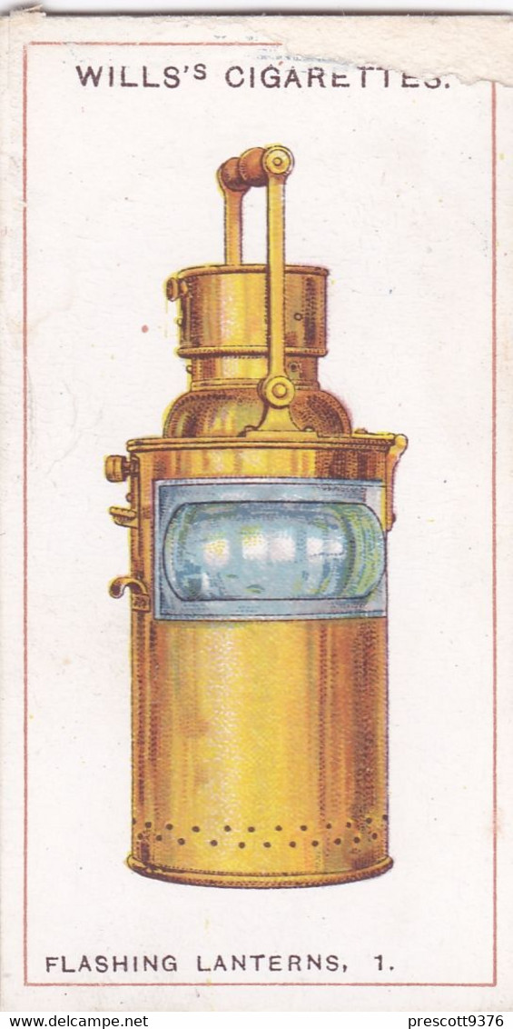 41 Flashing Lanterns  - Signalling Series 1911 - Wills Cigarette Card - Original Antique - Alphabet - Military - Navy - Wills