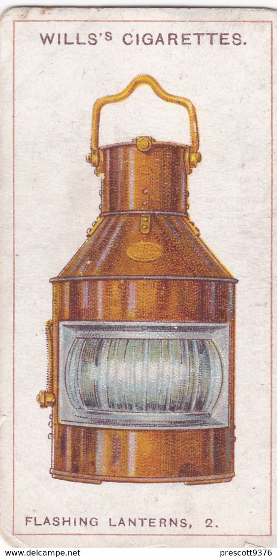 42 Flashing Lanterns  - Signalling Series 1911 - Wills Cigarette Card - Original Antique - Alphabet - Military - Navy - Wills