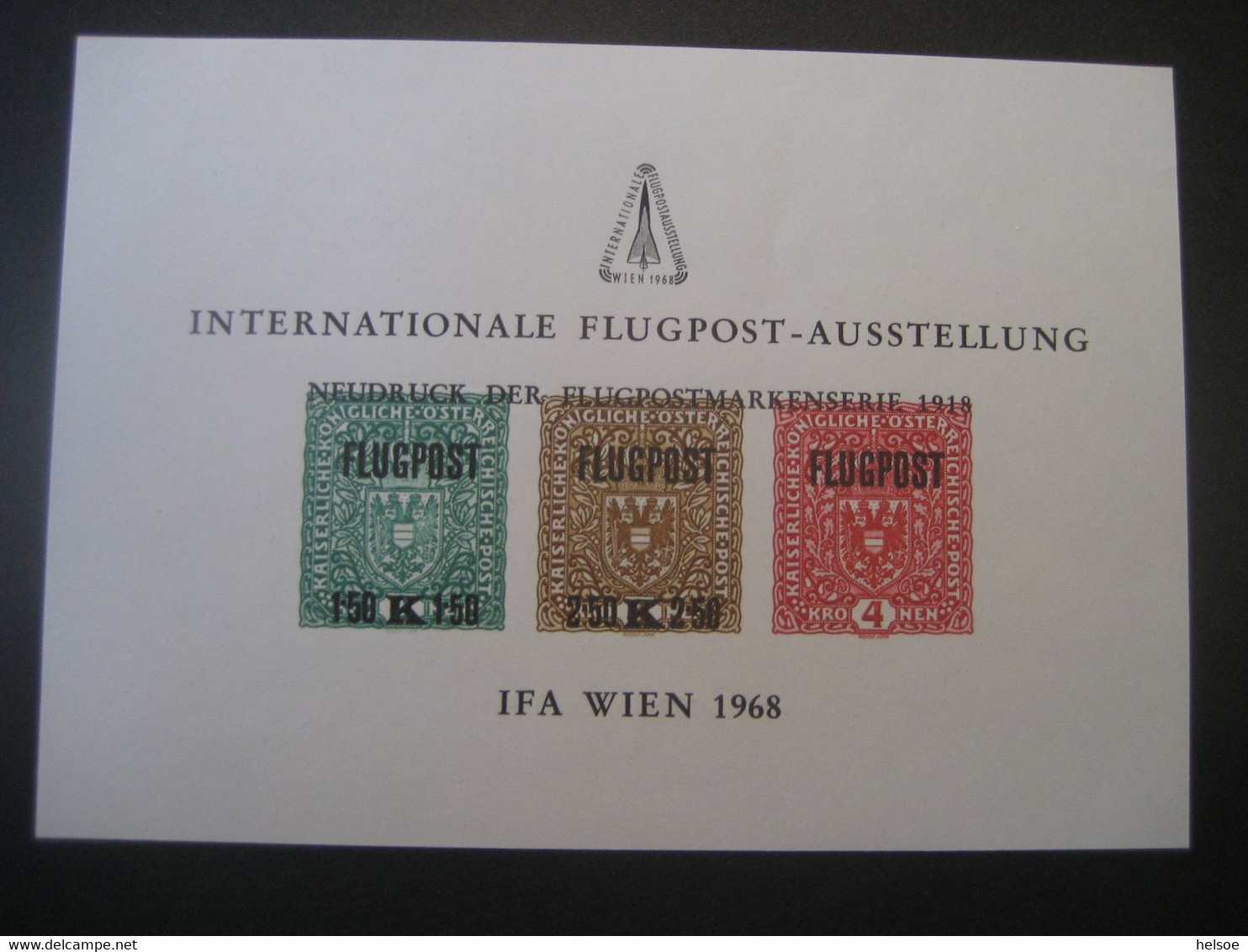 Österreich- Nachdruck Von Der Internationalen Flugpost-Ausstellung Wien, IFA 1968 - Probe- Und Nachdrucke