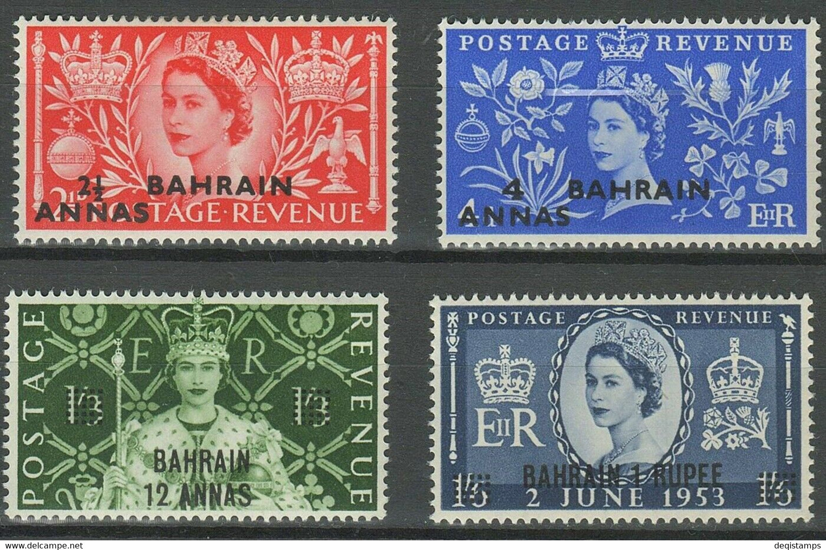 British Colonies Bahrain 1953 ☀ Mi. No. 89-92 ** Coronation Set ☀ MNH ** - Bahreïn (...-1965)