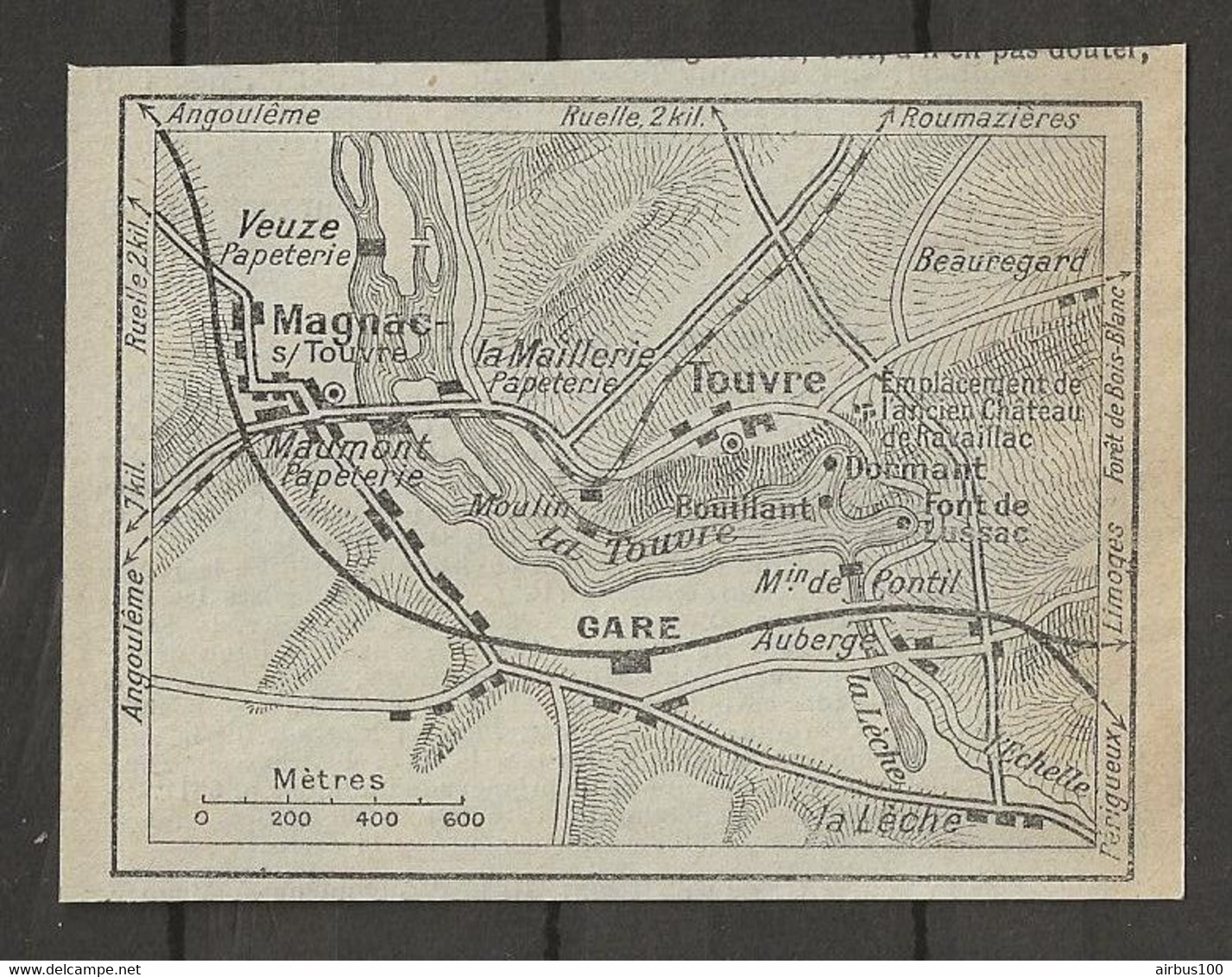 CARTE PLAN 1929 - MAGNAC Sur TOUVRE - VEUZE PAPETERIE - MAUMONT PAPETERIE - Carte Topografiche