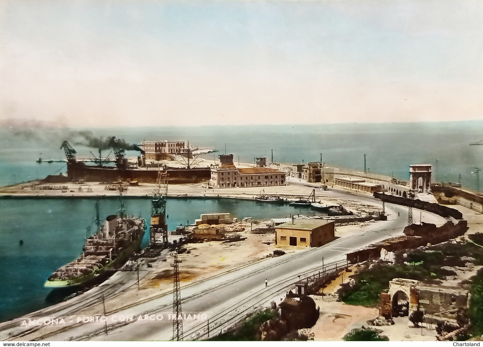 Cartolina - Ancona - Porto Con Arco Traiano - 1956 - Ancona