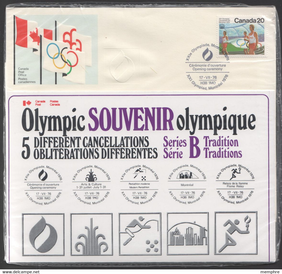 1976  Montreal Olympic Games Official Event Covers Complete Set Of 25 In Original Packaging Unitrade S01a-e - Gedenkausgaben