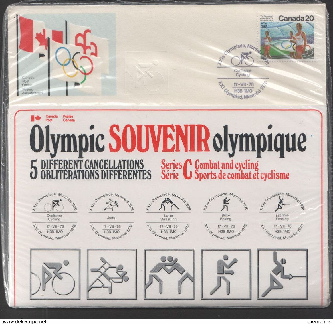 1976  Montreal Olympic Games Official Event Covers Complete Set Of 25 In Original Packaging Unitrade S01a-e - Commemorativi