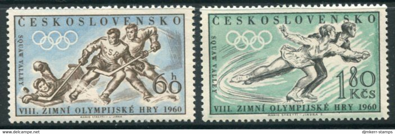 CZECHOSLOVAKIA 1960 Winter Olympic Games MNH / **.  Michel 1183-84 - Unused Stamps