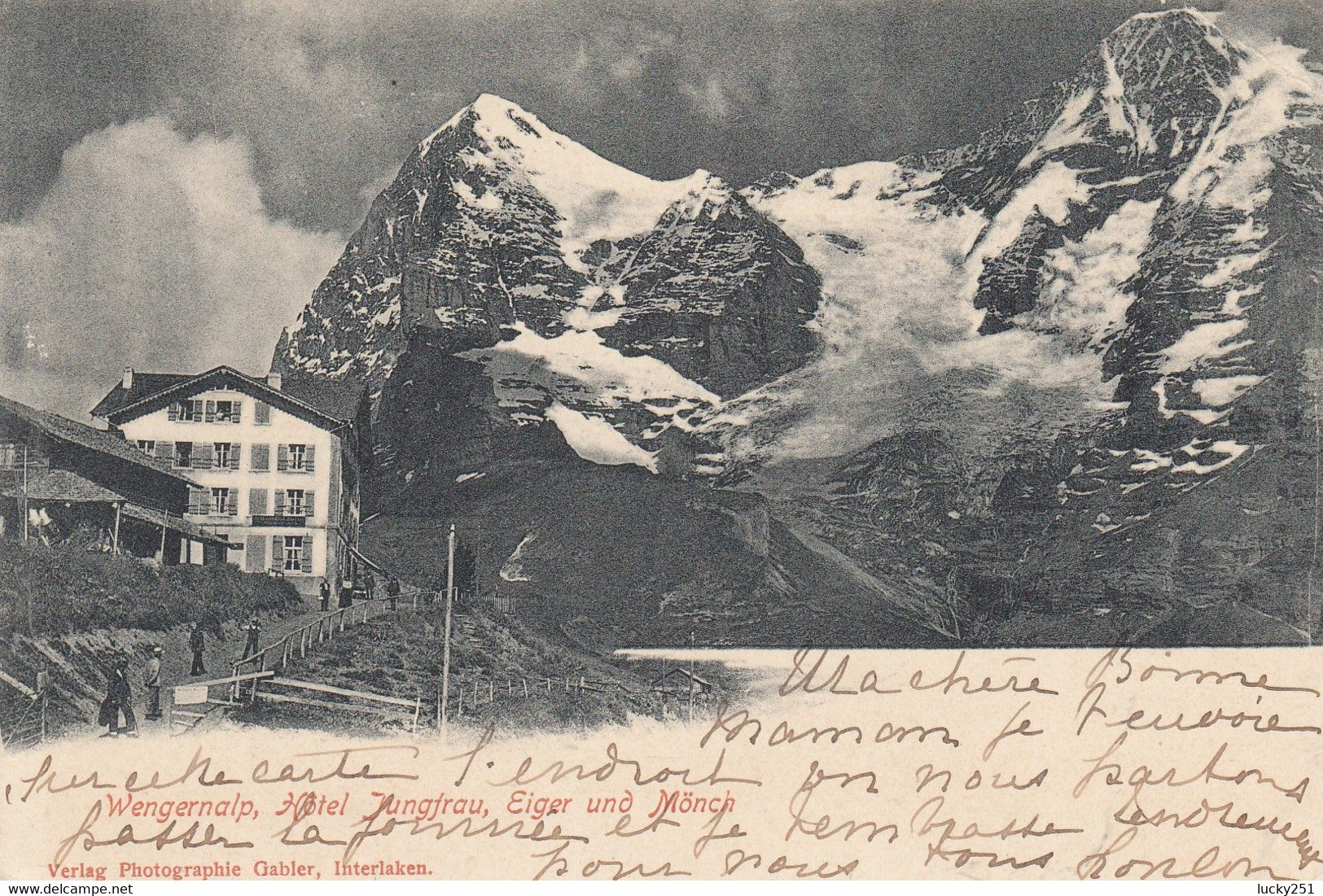 Suisse - Hôtel - Wengernalp - Hôtel Jungfrau - Circulée 03/08/1901 - Au
