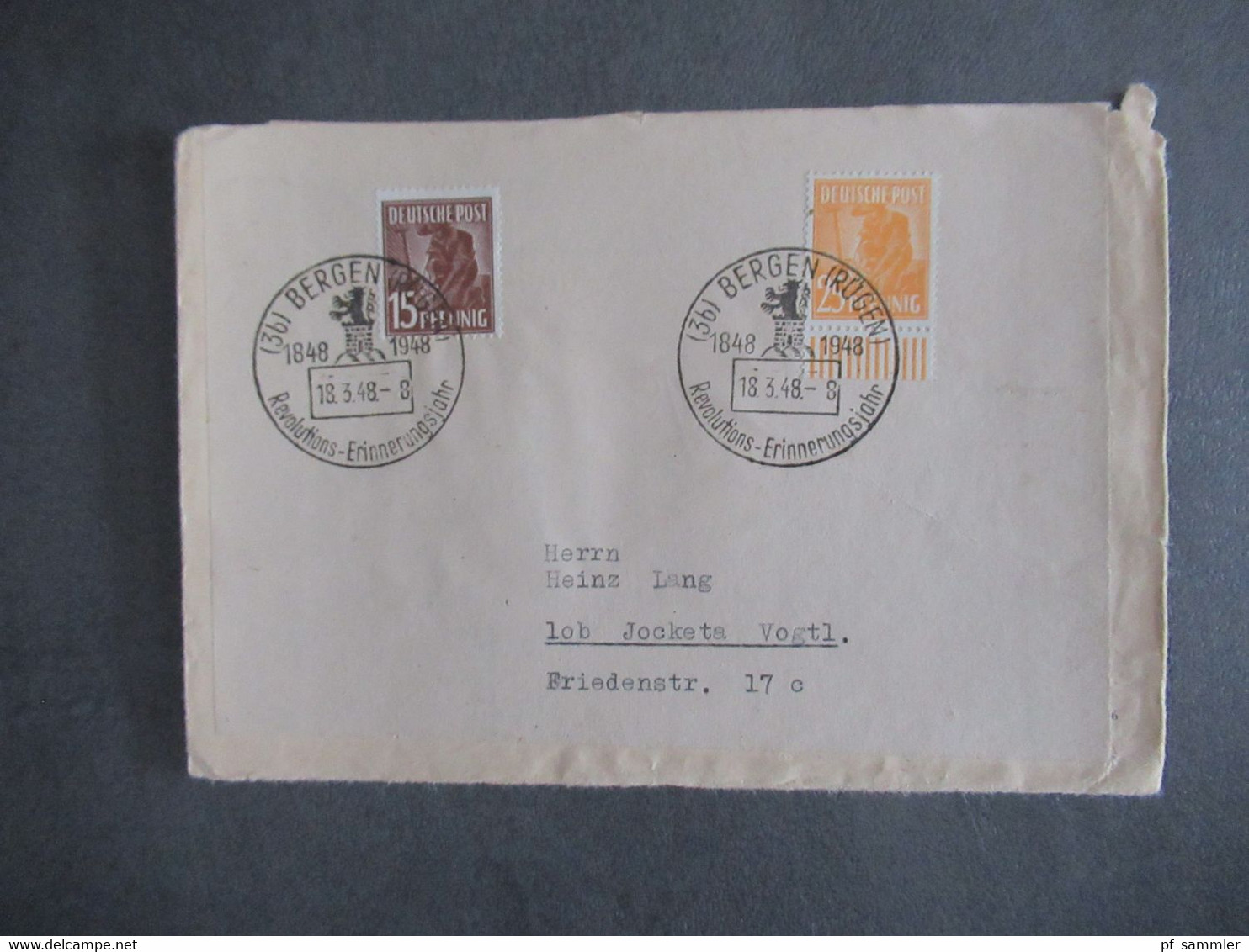 Kontrollrat 1948 insg. 37 Belege Sonderstempel größtenteils SBZ alle als Ortsbrief Jockata Vogtland etl. Randstücke!!