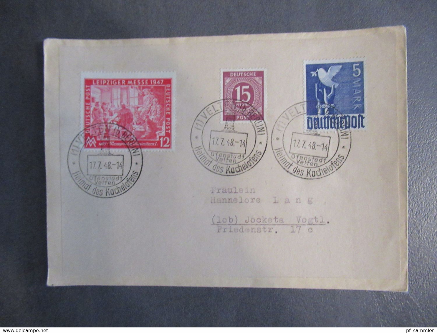 Kontrollrat 1948 insg. 37 Belege Sonderstempel größtenteils SBZ alle als Ortsbrief Jockata Vogtland etl. Randstücke!!