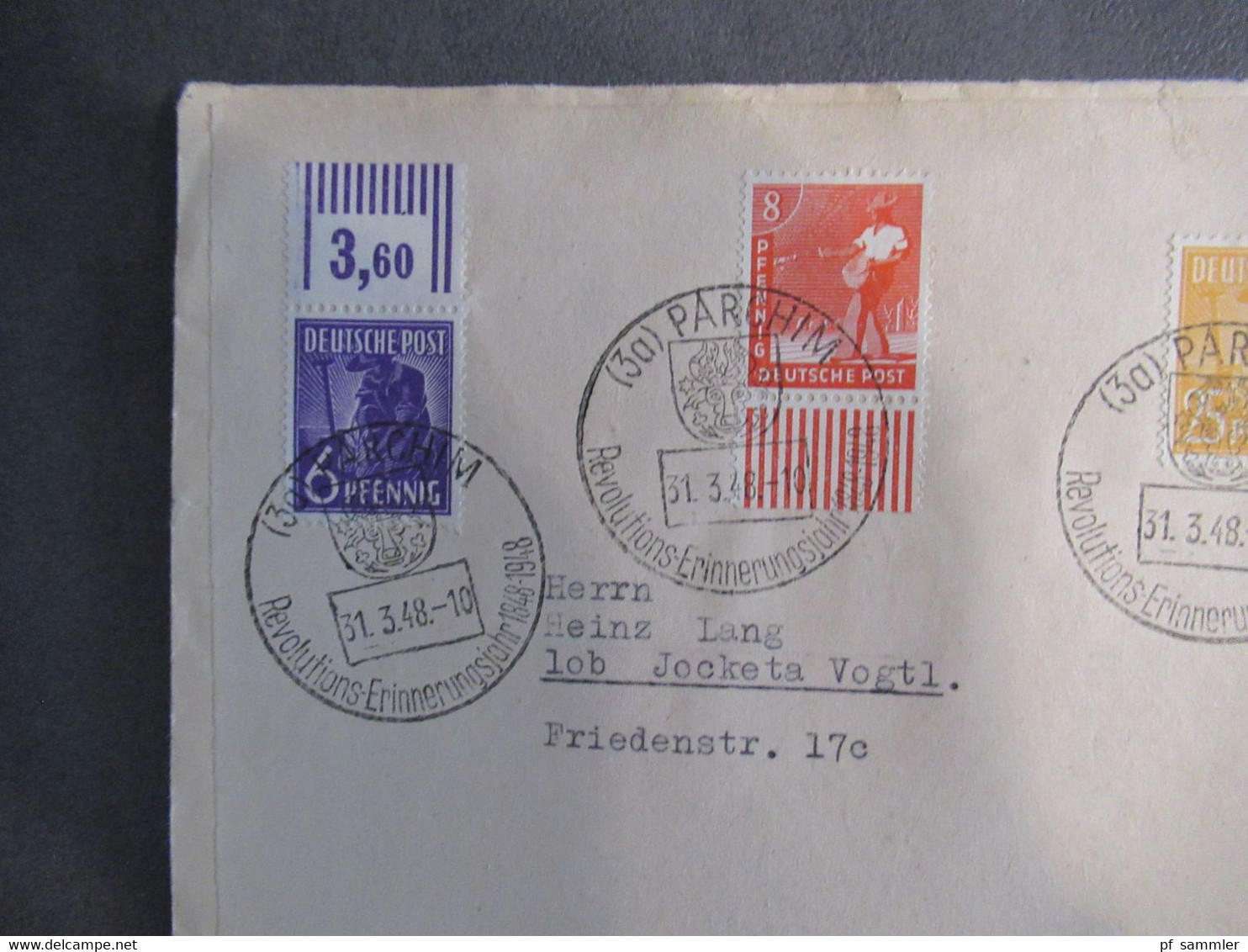 Kontrollrat 1948 insg. 37 Belege Sonderstempel größtenteils SBZ alle als Ortsbrief Jockata Vogtland etl. Randstücke!!