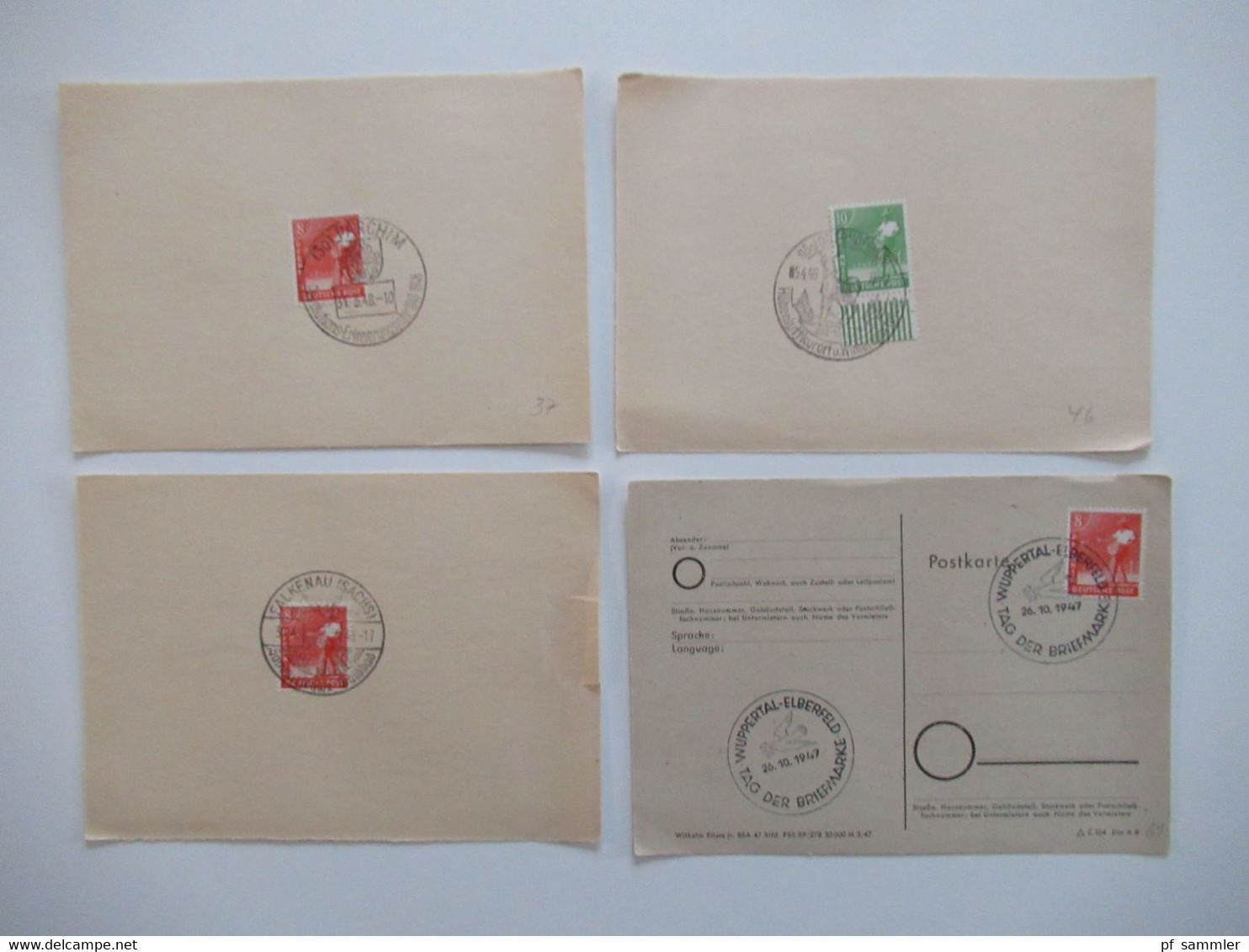 Kontrollrat 1947 / 48  Insg. 84 Blanko PK / Briefstk Sonderstempel Größtenteils SBZ Etliche Randstücke Auch Oberränder!! - Verzamelingen (zonder Album)