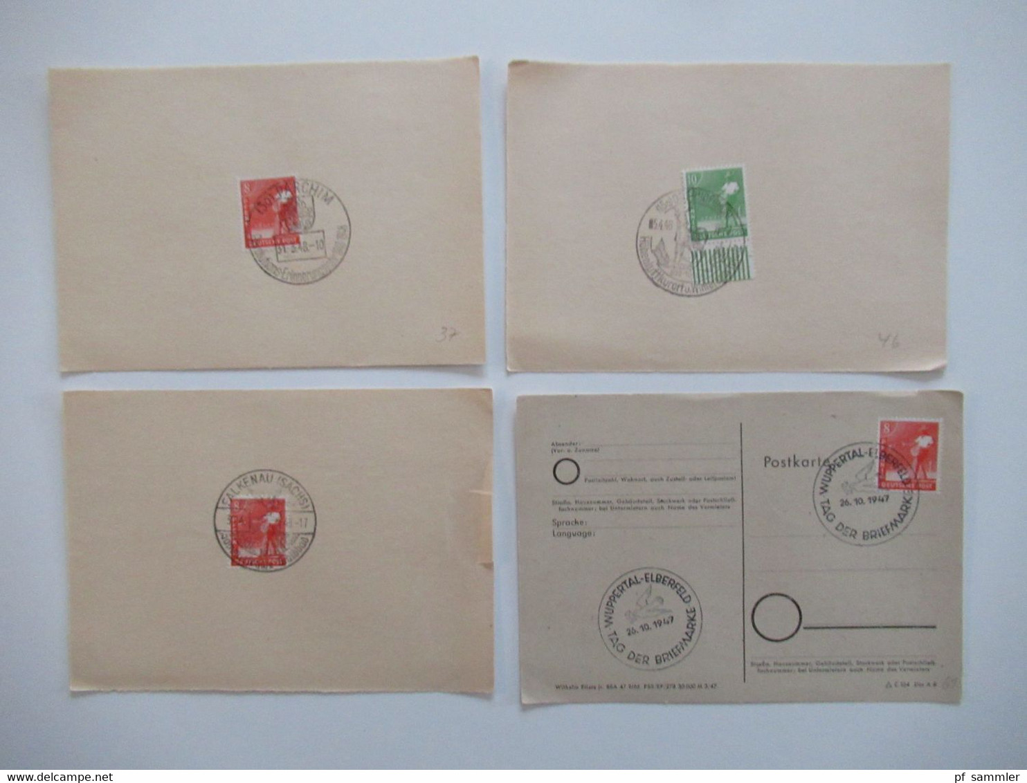 Kontrollrat 1947 / 48  Insg. 84 Blanko PK / Briefstk Sonderstempel Größtenteils SBZ Etliche Randstücke Auch Oberränder!! - Collections (without Album)