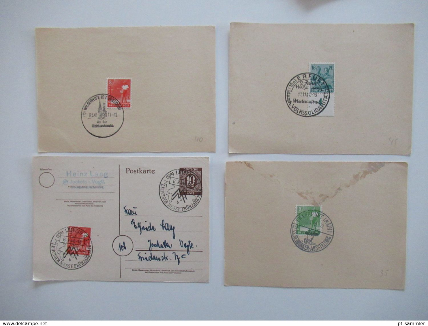 Kontrollrat 1947 / 48  Insg. 84 Blanko PK / Briefstk Sonderstempel Größtenteils SBZ Etliche Randstücke Auch Oberränder!! - Collections (sans Albums)