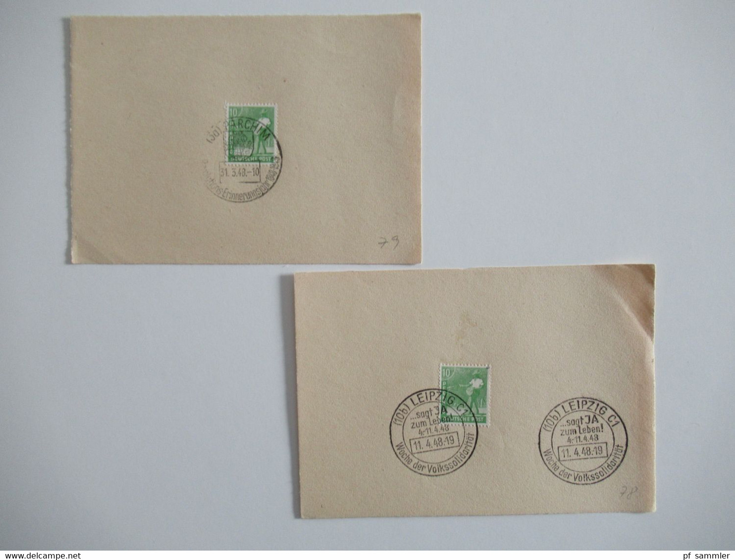 Kontrollrat 1947 / 48  insg. 84 Blanko PK / Briefstk Sonderstempel größtenteils SBZ etliche Randstücke auch Oberränder!!