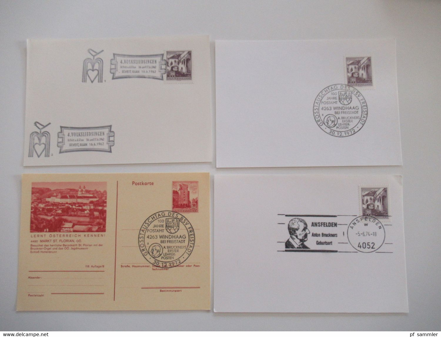 Österreich Sonderbelege / FDC insgesamt 150 Stück Belege / Karten der Jahre 1959 - 90er Jahre!